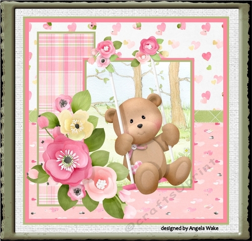Teddy swinging birthday 7x7