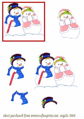 Mr and Mrs Snowpeople