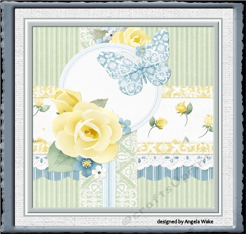Rose and butterfly 7x7 