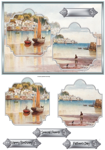 Out sailing in the boat A5 card
