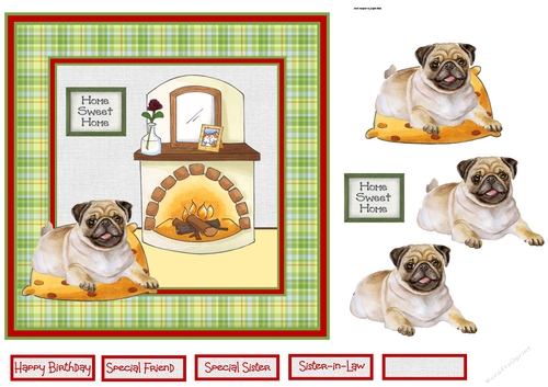 Pug relaxing 7x7