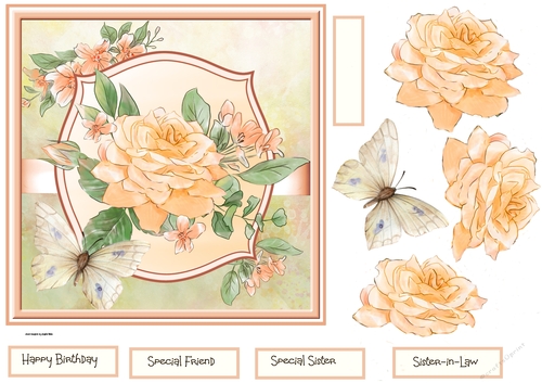 Peach rose 7x7