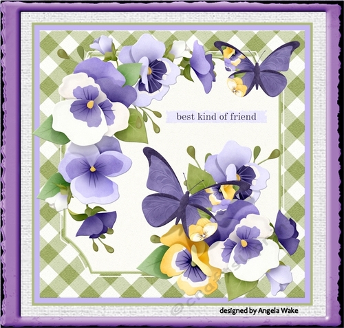 Pansy and butterfly 7x7