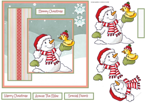 Snowman and duck 7x7