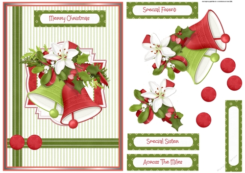 Poinsettia and bells 5x7