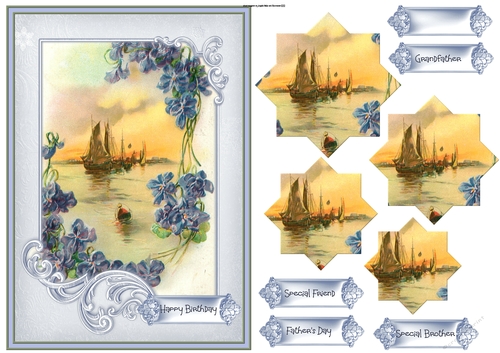 Sunset sailing A5 card