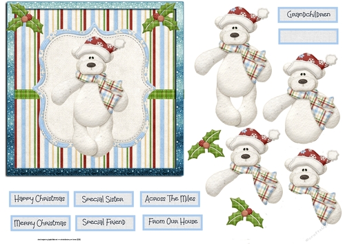 Christmas polar bear 6x6