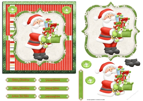 Santa with gifts 6x6