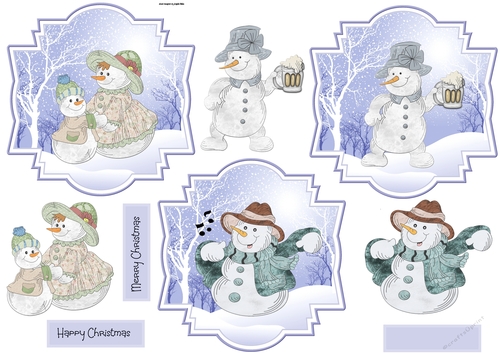 Vintage snow people toppers