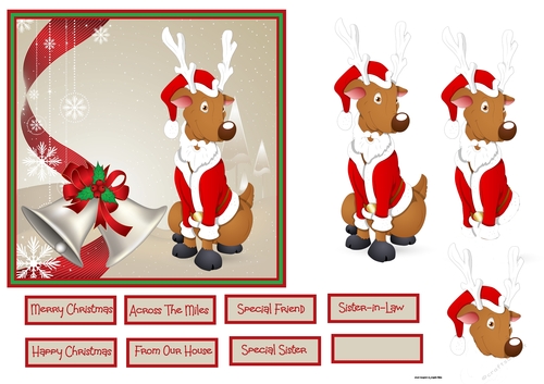 Reindeer waiting for Santa 6x6