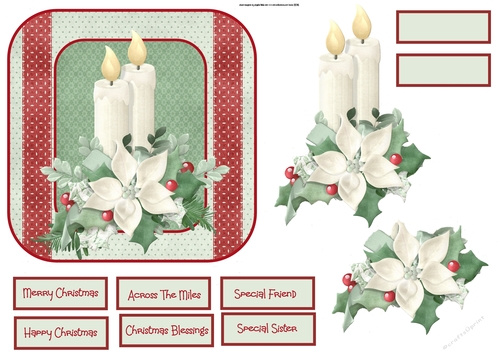Christmas candles 6x6