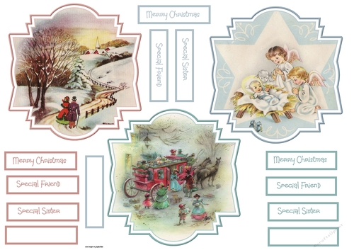 Vintage Christmas shaped toppers