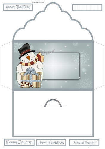 Snowman gift money wallet