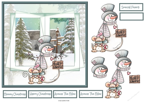 Snowman and mouse 7x7