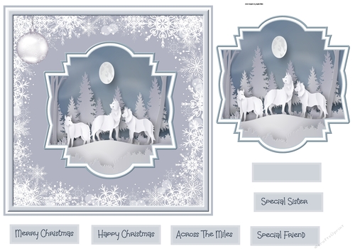 wolves in the snow 7x7