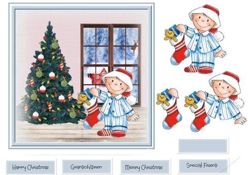 Child on Christmas morning 7x7