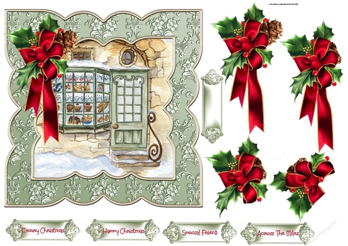 Christmas cake shop shaped card