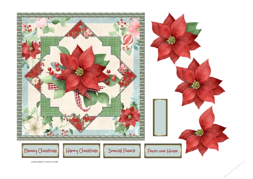 Red Poinsettia 6x6