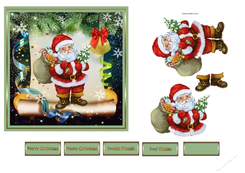 Santa with the toy sack 6x6