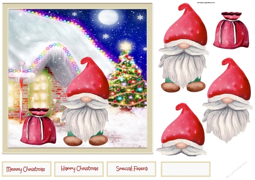 Santas helper gnome 7x7