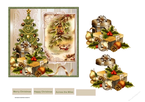 Christmas tree and gifts 6x6