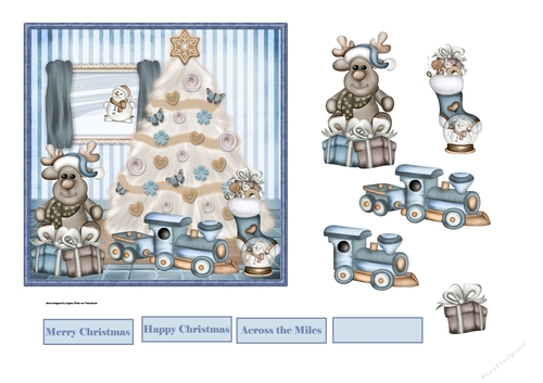 Christmas tree and toys 6x6
