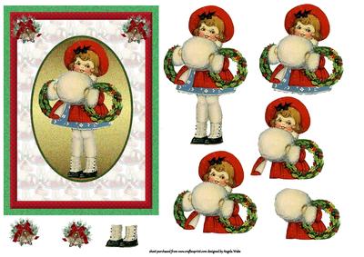 Holly Wreath Girl