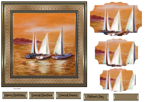 Sailing at sunset 7x7