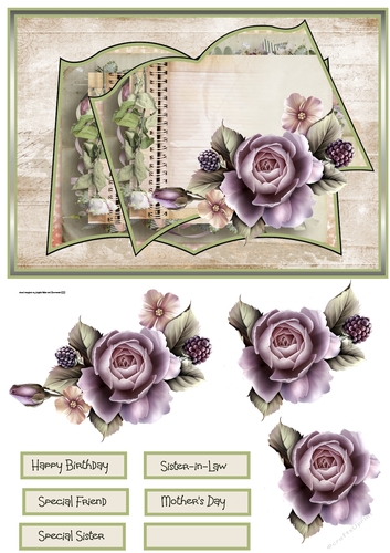 Rose diary A5 card