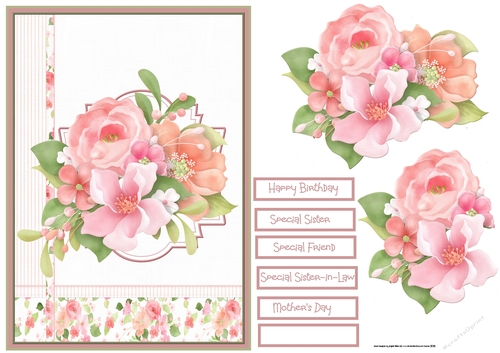 Pink flowers A5