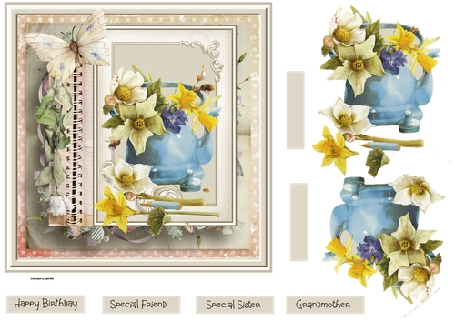 Vintage flowers 7x7
