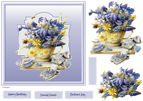 Vintage flowers easy cut 7x7