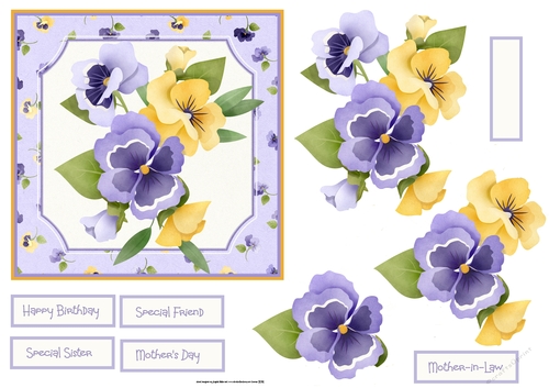Pansies for mother 6x6