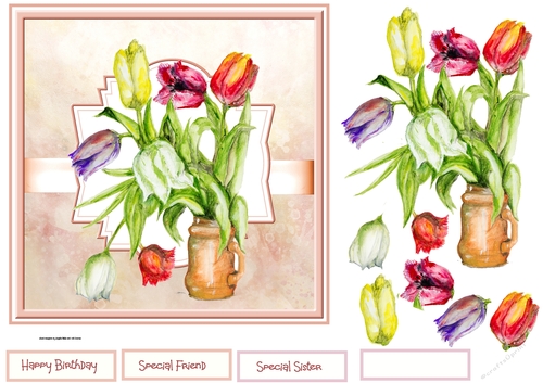 Vase of tulips 7x7