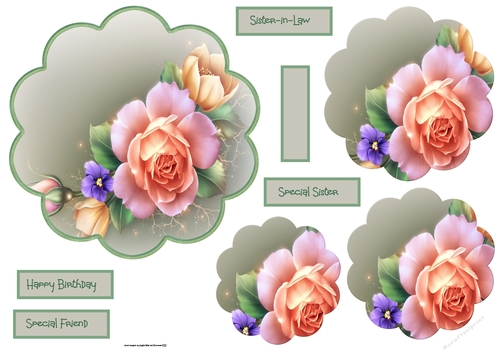 English rose scallop card