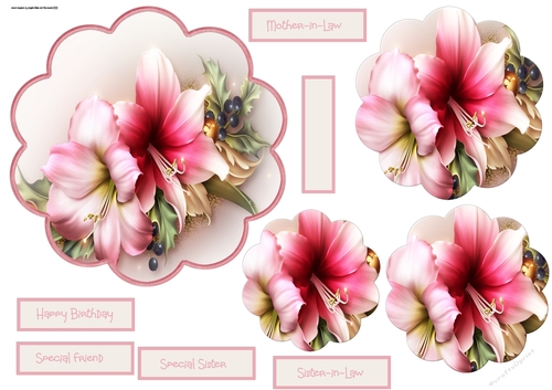 Pink Lily scallop card 