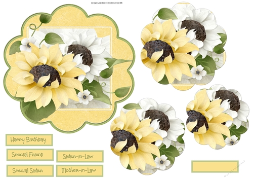 Sunshine flowers scallop card