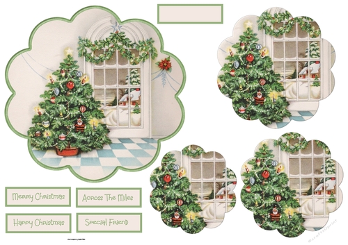 The Christmas tree scallop card