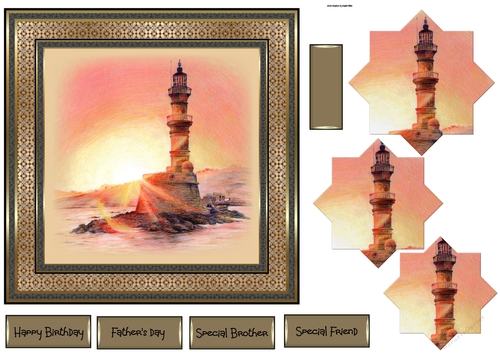 Light house at sun rise 7x7