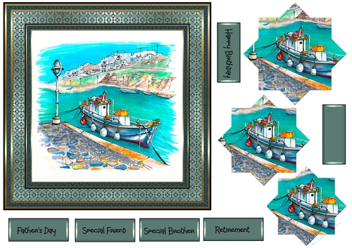 Boat moored up 7x7