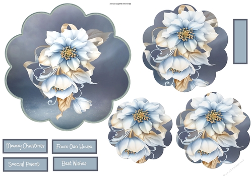 Frosted flowers scallop 6x6 card