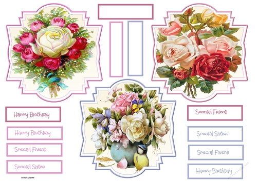Vintage floral toppers