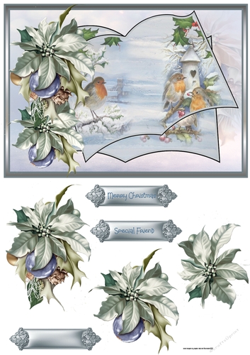 Robins and poinsettia A5
