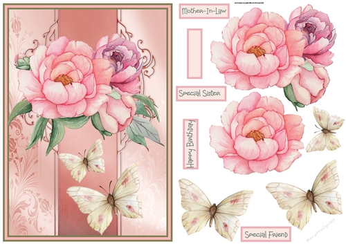 Large rose and butterfly A5