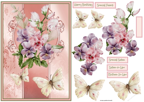 Pansy and butterfly A5