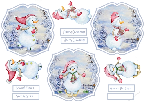 Happy snowmen toppers