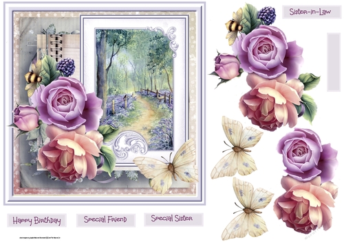 Bluebell wood and flowers 7x7