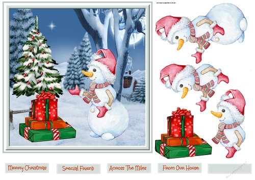 Snowmans gifts 7x7