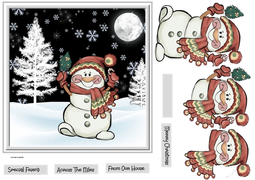 Snowman waiting for Christmas 7x7