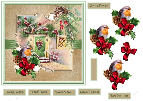 Robin in the garden 7x7
